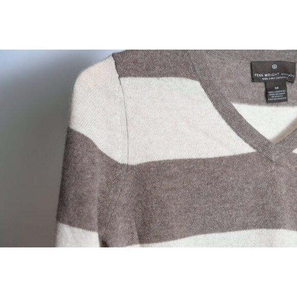 Fenn Wright Manson 2 Ply Cashmere Brown and Ivory Sweater Womens Size M - Picture 3 of 11
